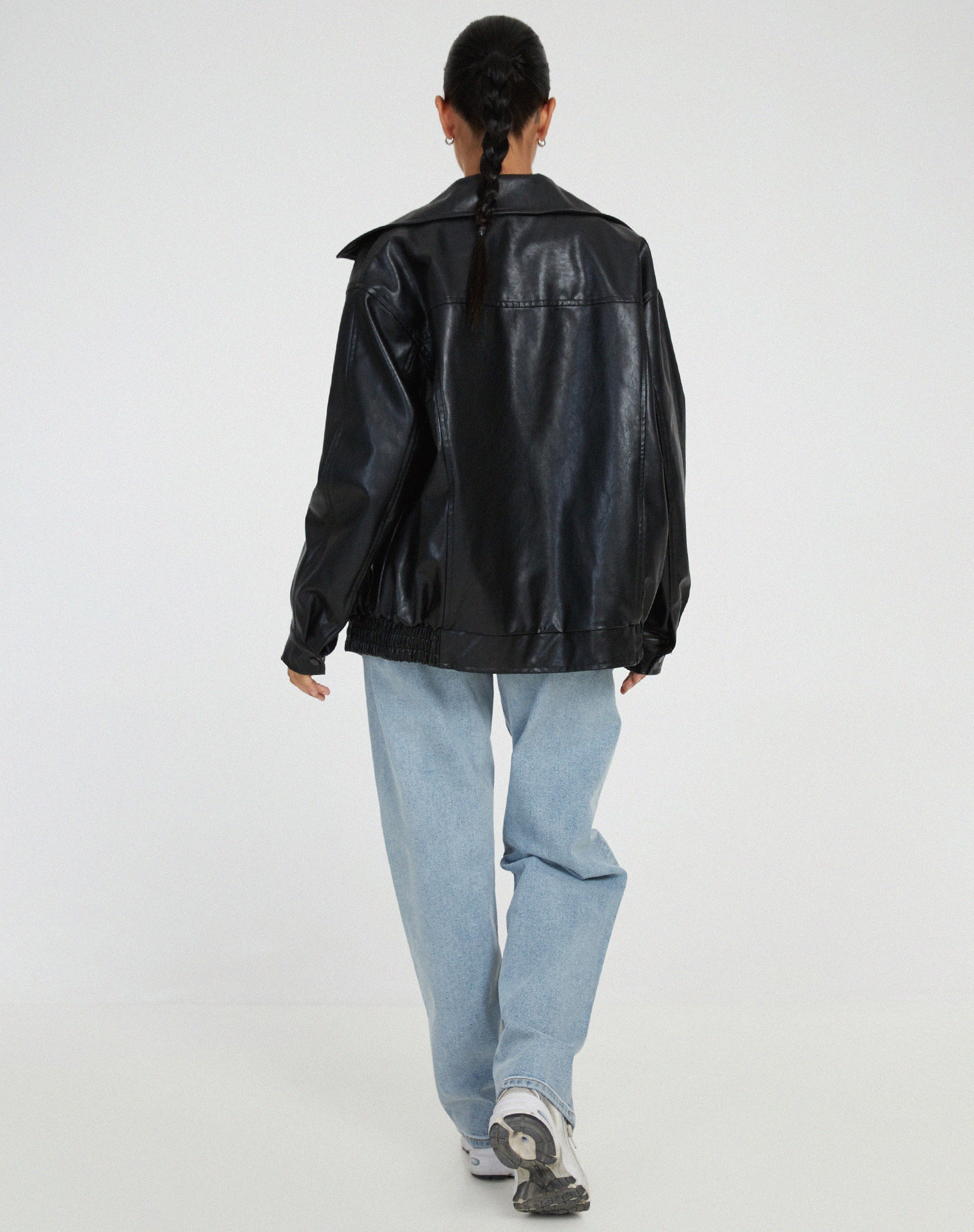 CURVYZ | Leila Oversized Losse Leren Jasje