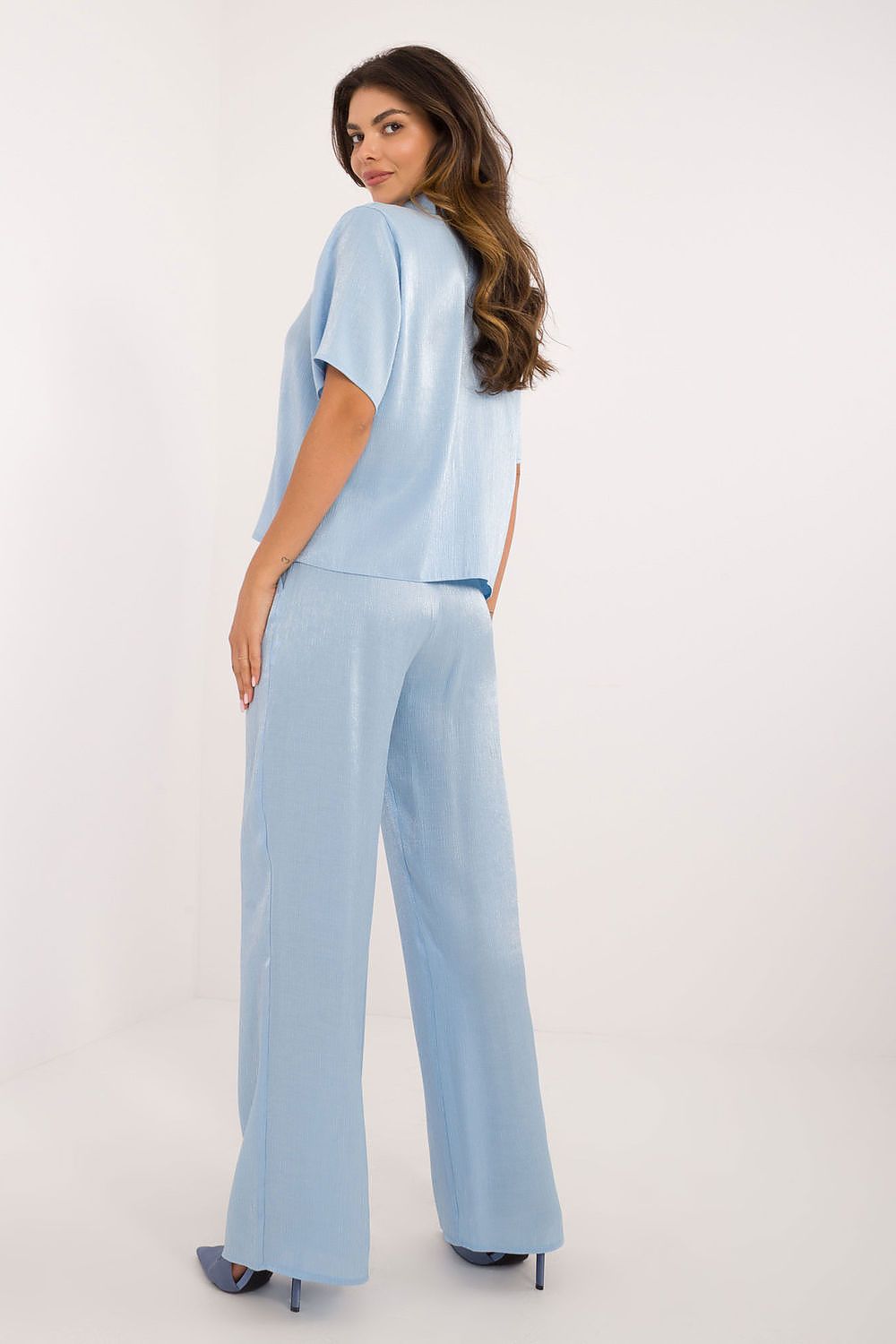 Noelle - Luxe Satijnen Set met Blouse en Wijde Broek
