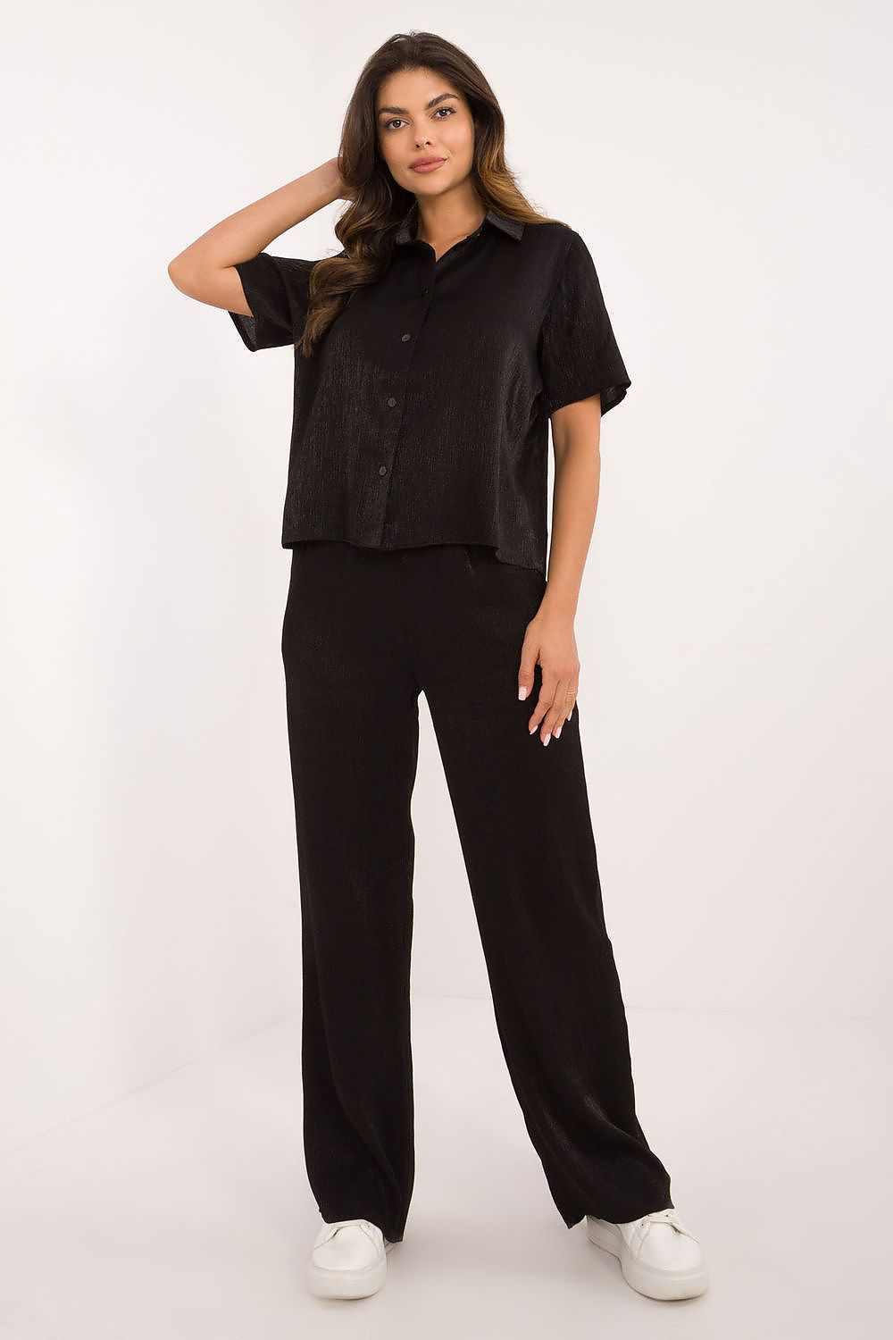 Noelle - Luxe Satijnen Set met Blouse en Wijde Broek