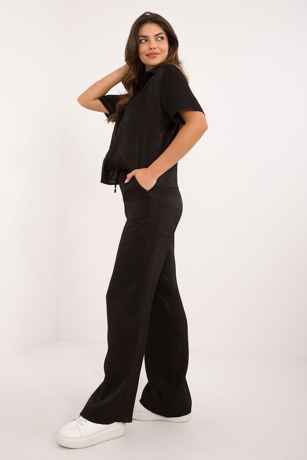 Noelle - Luxe Satijnen Set met Blouse en Wijde Broek