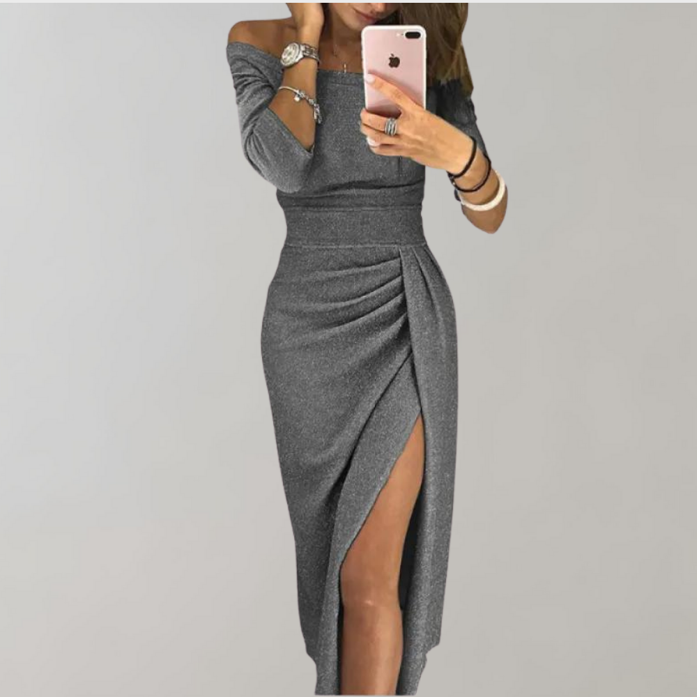 Curvyz | Lange Glitterjurk voor Dames – Elegant, Comfortabel & Feestelijk