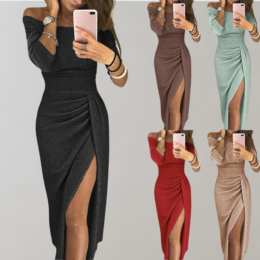 Curvyz | Lange Glitterjurk voor Dames – Elegant, Comfortabel & Feestelijk