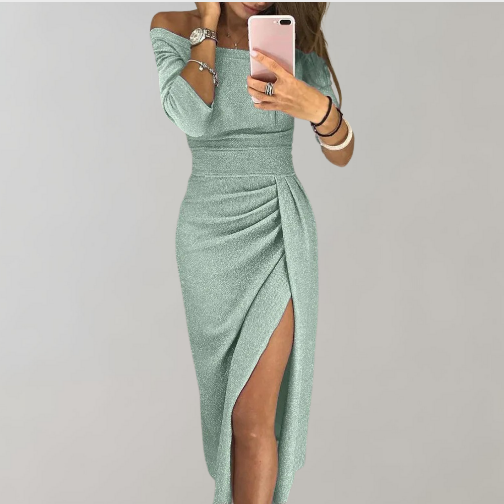 Curvyz | Lange Glitterjurk voor Dames – Elegant, Comfortabel & Feestelijk